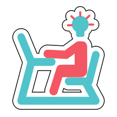 Sticker idea personal growth design vector icon design vector line icon svg