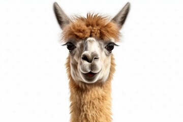 Obraz premium close up of a llama PNG 8k isolated on white background