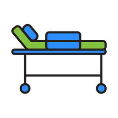 Filled Line EMERBENCY BED design vector icon design vector line icon svg