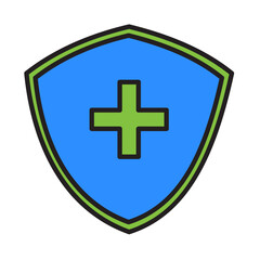Obraz premium Filled Line HEALTH PROTECTOR design vector icon design vector line icon svg
