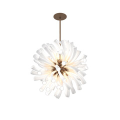 chandelier on the ceiling isolated on white background, hanging lamp, pendant light, 3D illustration, cg render