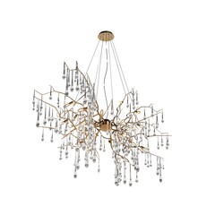 chandelier on the ceiling isolated on white background, hanging lamp, pendant light, 3D illustration, cg render