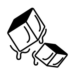 Solid Line ICE CUBE design vector icon design vector line icon svg