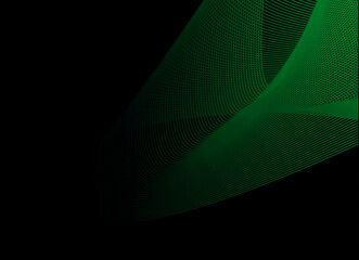 Czarne nowoczesne tło z zieloną smugą krzywą © Monika Janiak-Klicha