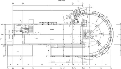 Vector sketch of architectural design illustration of a shopping center mall building in the middle of the city