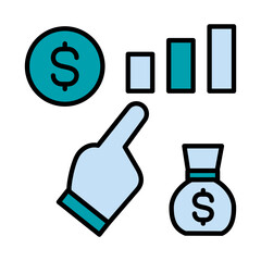 Filled Line Sponsor invesment design vector icon design vector line icon svg