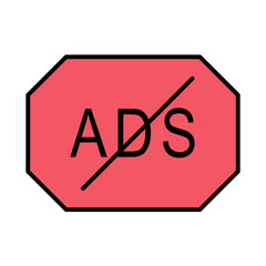 Filled Line Ads Blocked hexagon design vector icon design vector line icon svg