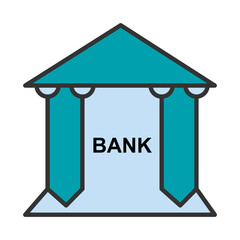 Filled Line Bank  design vector icon design vector line icon svg
