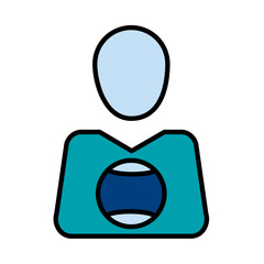 Filled Line Man and ball design vector icon design vector line icon svg