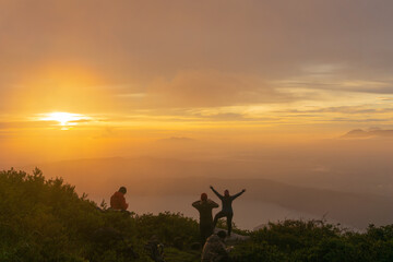 Friends on the top of the mountain