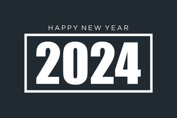2024 Happy New Year logo design vector. white new year 2024 design 