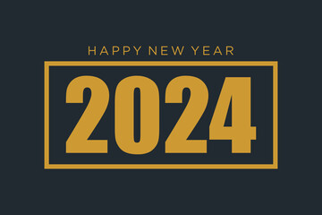 2024 Happy New Year logo design vector. colorful new year 2024 design