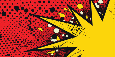 VIntage retro comics boom explosion crash bang cover book design with light and dots. Can be used for decoration or graphics. Graphic Art. Vector. Illustration © Graphic Warrior