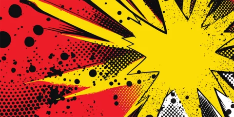 Foto auf Alu-Dibond VIntage retro comics boom explosion crash bang cover book design with light and dots. Can be used for decoration or graphics. Graphic Art. Vector. Illustration © Graphic Warrior