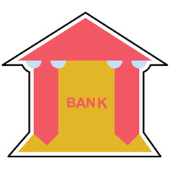 Sticker Bank design vector icon design vector line icon svg