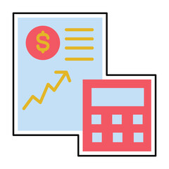 Sticker Budget Accounting design vector icon design vector line icon svg