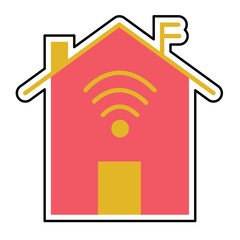 Sticker Smart House design vector icon design vector line icon svg