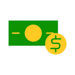 Simple Flat banknotes and coins design vector icon design vector line icon svg