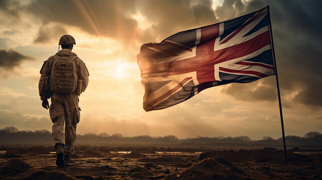 Greeting card for Poppy Day , Remembrance Day .Great Britain celebration. Generative AI