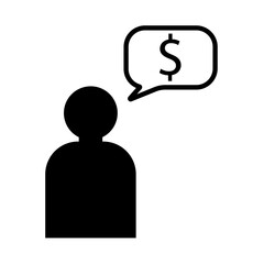 Solid Line people think about money design vector icon design vector line icon svg