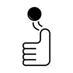 Solid Line thumb and coins design vector icon design vector line icon svg