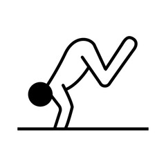 Solid Line yoga exercise design vector icon design vector line icon svg