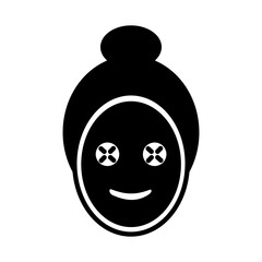Solid Line WOMAN USING FACE MASK design vector icon design vector line icon svg