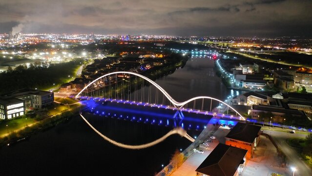 Infinity Bridge, Middlesbrough at night