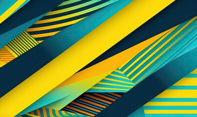 Abstract background modern hipster futuristic graphic,Yellow background with stripes, generative AI