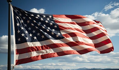 Photo flag of united states of america, generative AI
