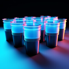 plastic cup theme design illustration