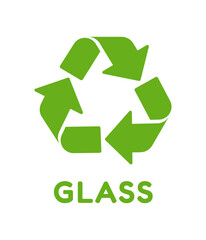 Vector green recycling symbol color. Green recycle symbol on white background.