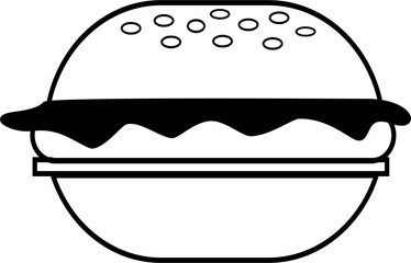 burger icon in black color and outline style