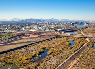 Water and Wildlife in the Salt River at the Mesa/Tempe Border