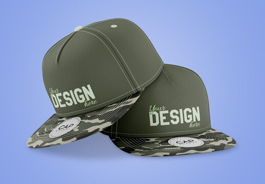 Snapback Cap with Sticker Mockup Template