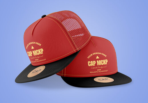 Snapback Cap with Sticker Mockup Template