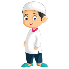 kids muslim cartoon posing