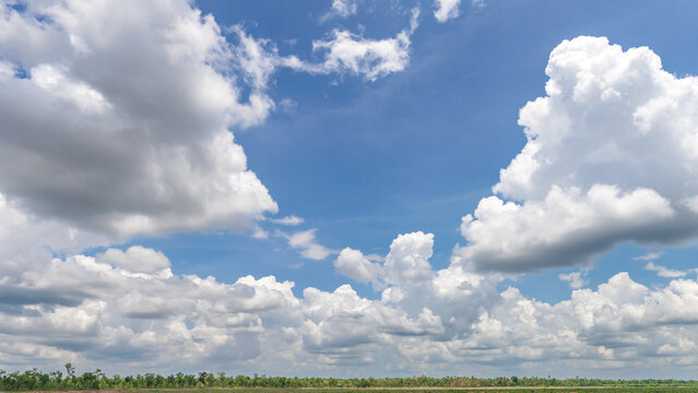 Nature sunny blue sky with white cloud background