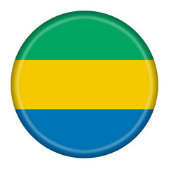 Gabon flag button 3d illustration with clipping path