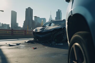 car accident in big city, ai generative