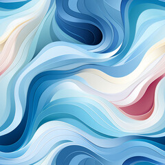abstract blue wave background seamless pattern Ai generative