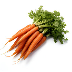 A bunch of carrots with tops, illustration, ai generation