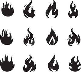 set of fire shapes which can take depending on the conditions and the materials involved. Here are a few common shapes that fire can exhibit