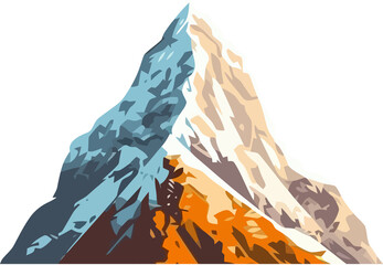 rocky mountain flat illustration, climbing exploration