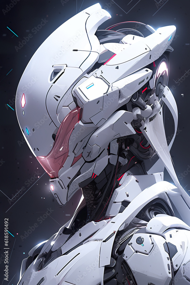 Poster a close up of a robot