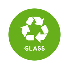 Vector green recycling symbol color. Green recycle symbol on white background.