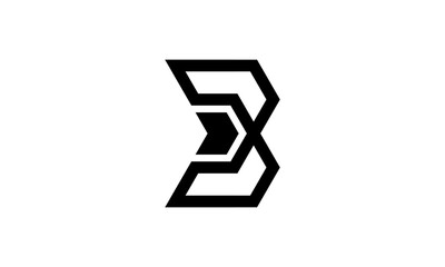 Sharp outline B letter logo