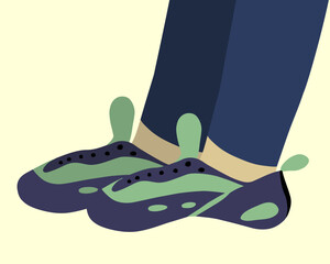 Vector isolated illustration of rock shoes. Climbing shoes.
