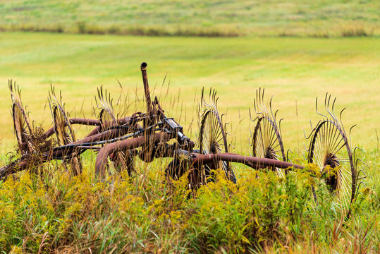 rusty old farm equipment