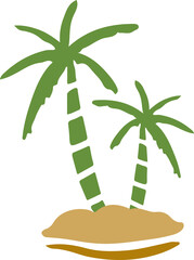 Coconut tree on island - 618593630